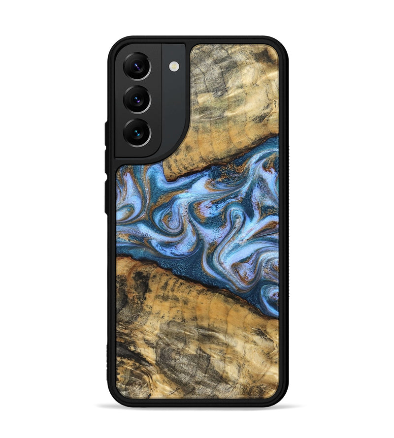 Galaxy S22 Plus Wood Phone Case - Annie (Teal & Gold, 831016)