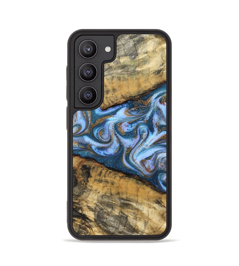 Galaxy S23 Wood Phone Case - Annie (Teal & Gold, 831016)