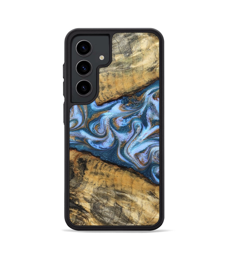 Galaxy S24 Wood Phone Case - Annie (Teal & Gold, 831016)