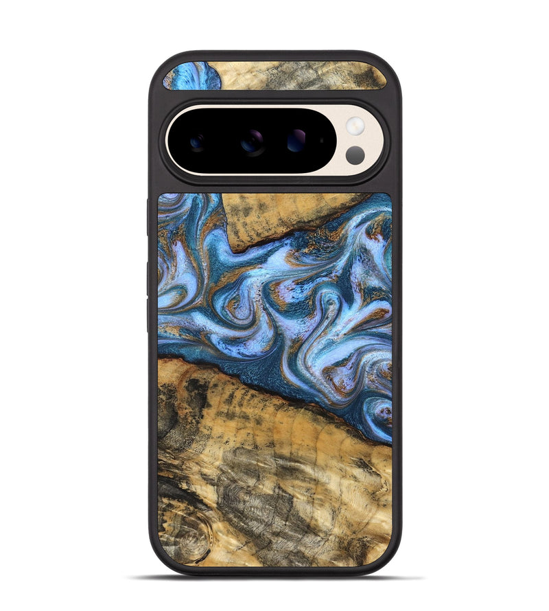 Pixel 10 Wood Phone Case - Annie (Teal & Gold, 831016)
