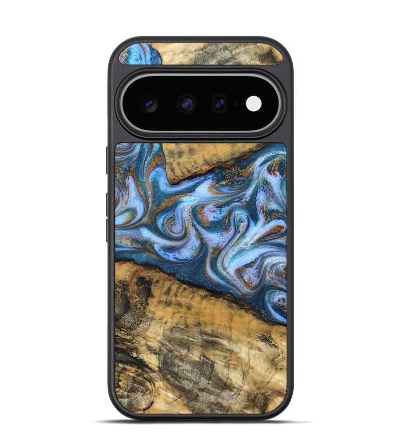 Pixel 11 Pro Wood Phone Case - Annie (Teal & Gold, 831016)