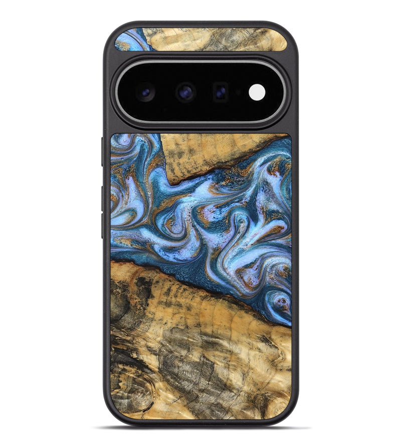 Pixel 11 Pro XL Wood Phone Case - Annie (Teal & Gold, 831016)