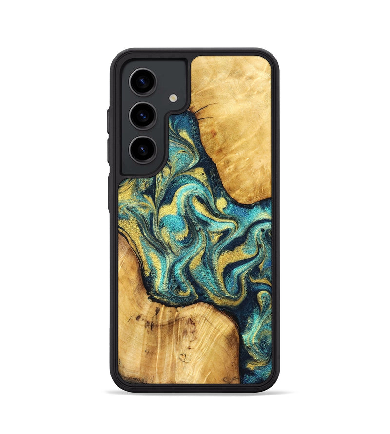 Galaxy S24 Wood Phone Case - Vance (Teal & Gold, 831017)