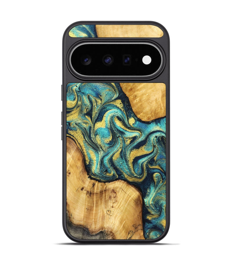 Pixel 11 Pro Wood Phone Case - Vance (Teal & Gold, 831017)