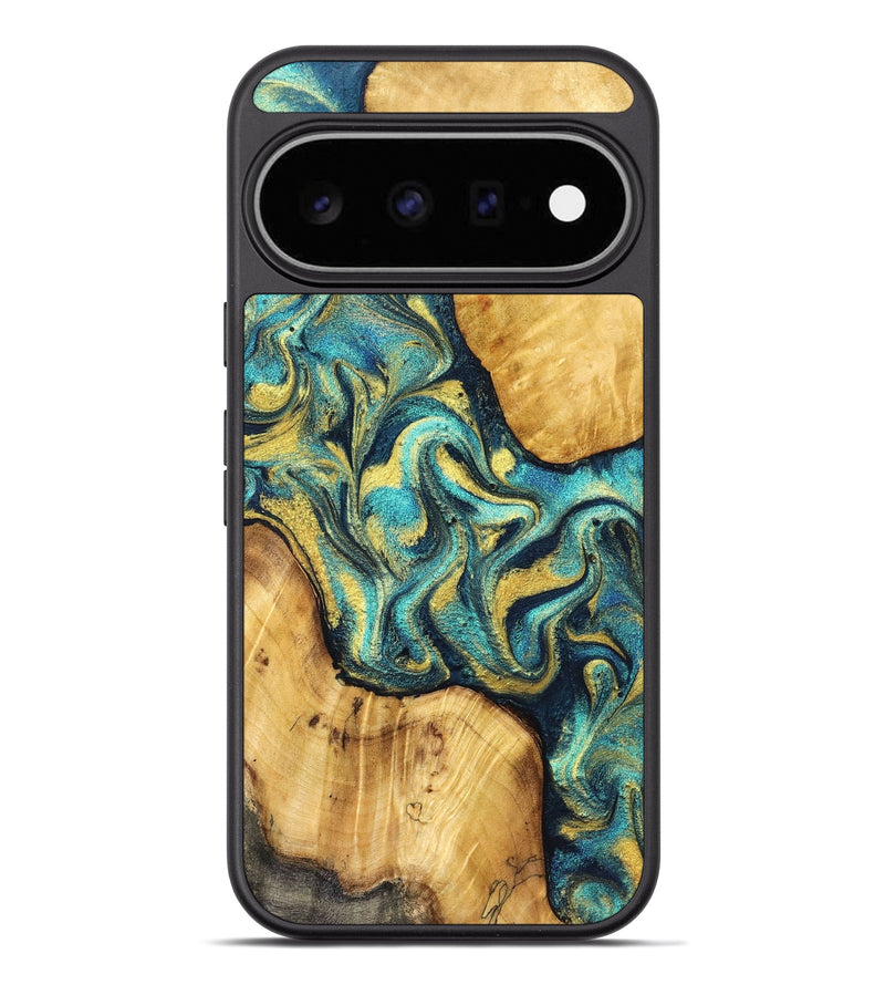 Pixel 11 Pro XL Wood Phone Case - Vance (Teal & Gold, 831017)