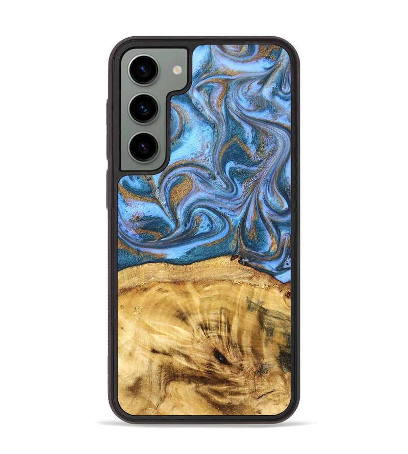 Galaxy S23 Plus Wood Phone Case - Lena (Teal & Gold, 831018)