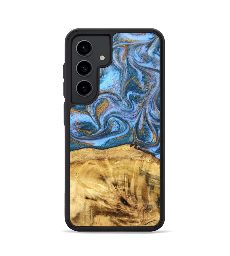 Galaxy S24 Wood Phone Case - Lena (Teal & Gold, 831018)