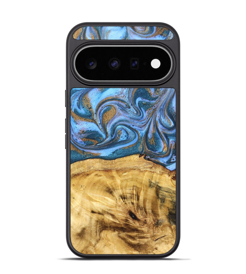 Pixel 11 Pro Wood Phone Case - Lena (Teal & Gold, 831018)