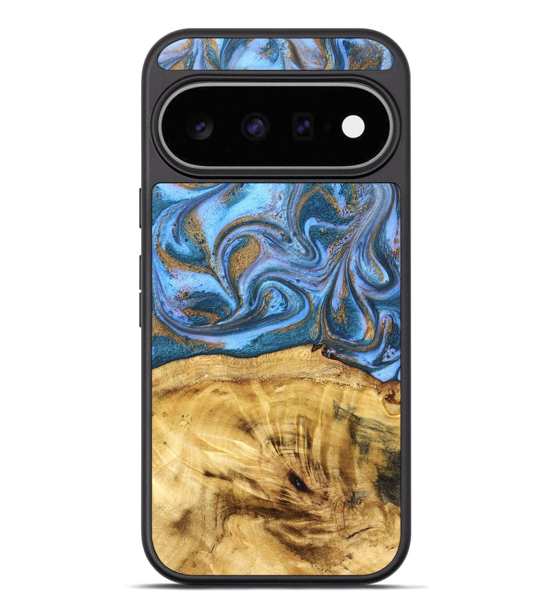 Pixel 11 Pro XL Wood Phone Case - Lena (Teal & Gold, 831018)