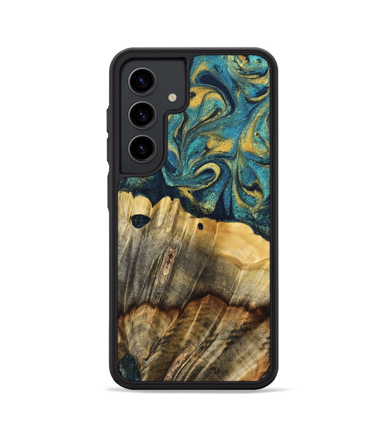Galaxy S24 Wood Phone Case - Adler (Teal & Gold, 831019)