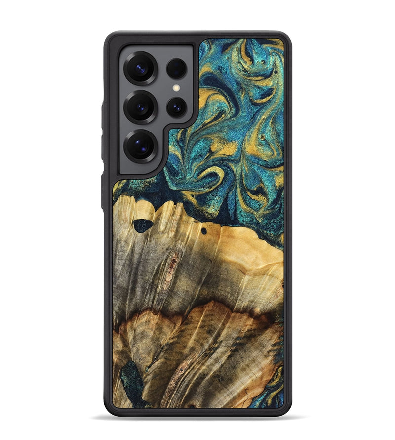 Galaxy S25 Ultra Wood Phone Case - Adler (Teal & Gold, 831019)