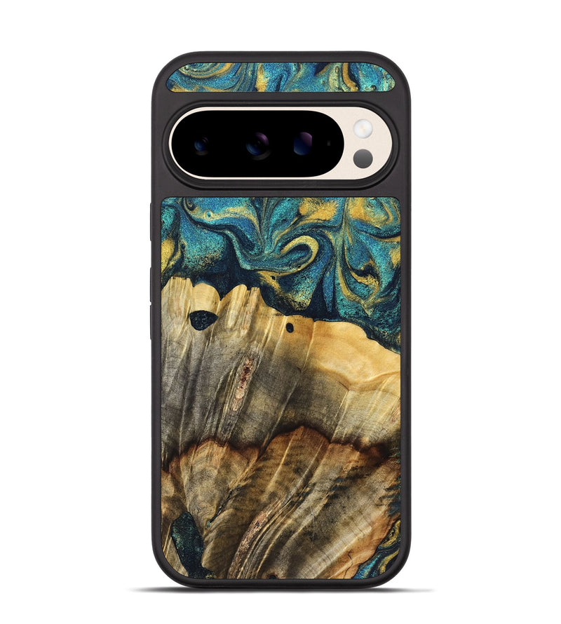 Pixel 10 Wood Phone Case - Adler (Teal & Gold, 831019)