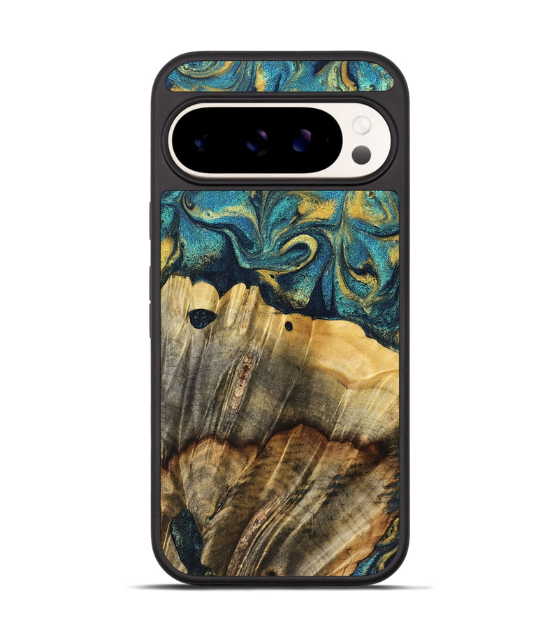 Pixel 9 Pro Wood Phone Case - Adler (Teal & Gold, 831019)