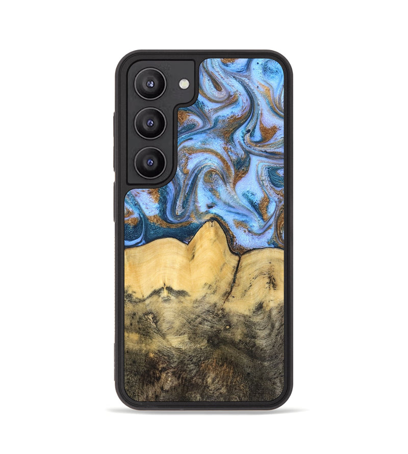 Galaxy S23 Wood Phone Case - Mallie (Teal & Gold, 831020)