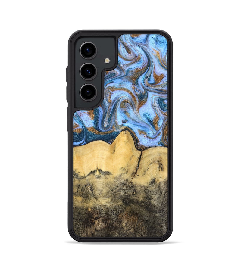 Galaxy S24 Wood Phone Case - Mallie (Teal & Gold, 831020)