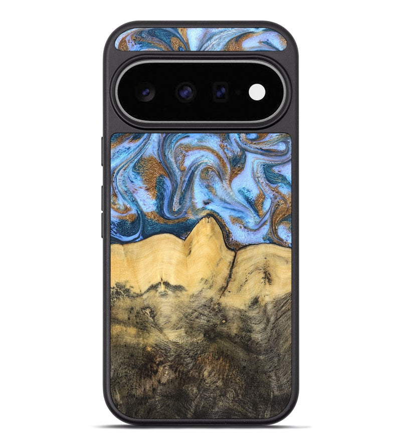 Pixel 11 Pro XL Wood Phone Case - Mallie (Teal & Gold, 831020)