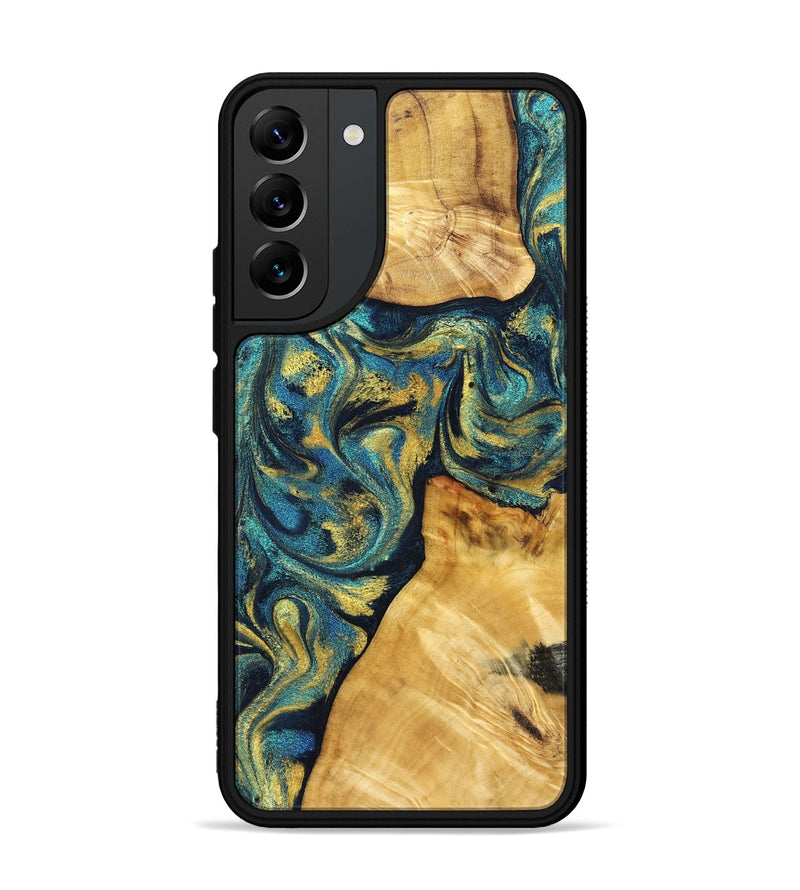 Galaxy S22 Plus Wood Phone Case - Ashlee (Teal & Gold, 831021)