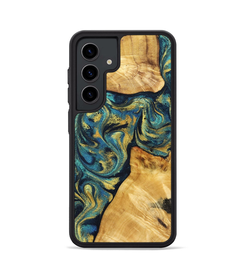 Galaxy S24 Wood Phone Case - Ashlee (Teal & Gold, 831021)