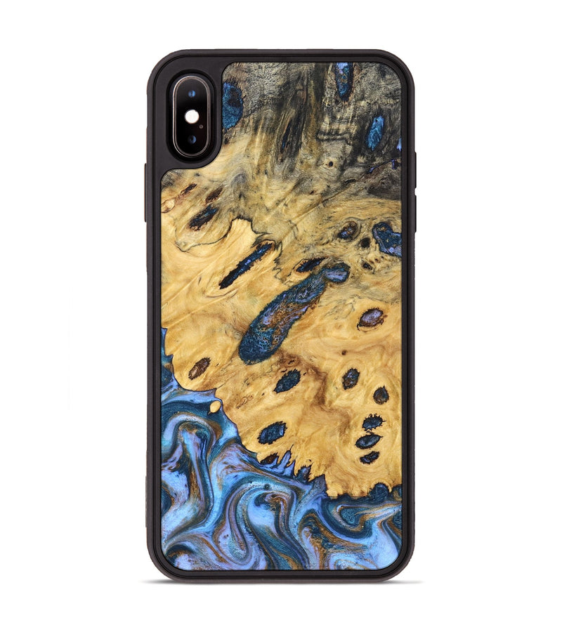 iPhone Xs Max Wood Phone Case - Faith (Teal & Gold, 831024)
