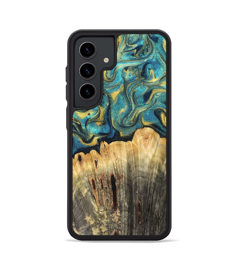 Galaxy S24 Wood Phone Case - Violeta (Teal & Gold, 831025)