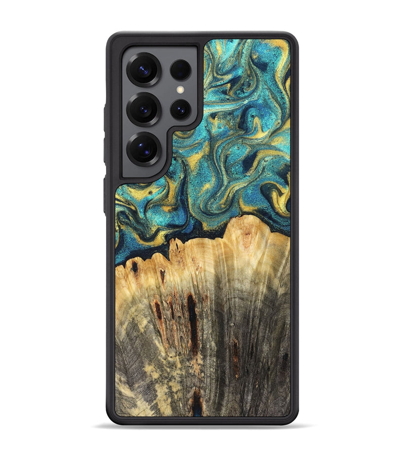 Galaxy S25 Ultra Wood Phone Case - Violeta (Teal & Gold, 831025)