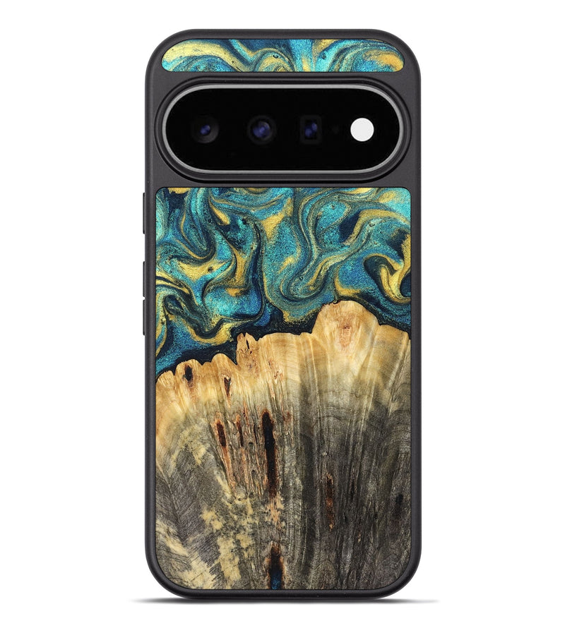 Pixel 11 Pro XL Wood Phone Case - Violeta (Teal & Gold, 831025)