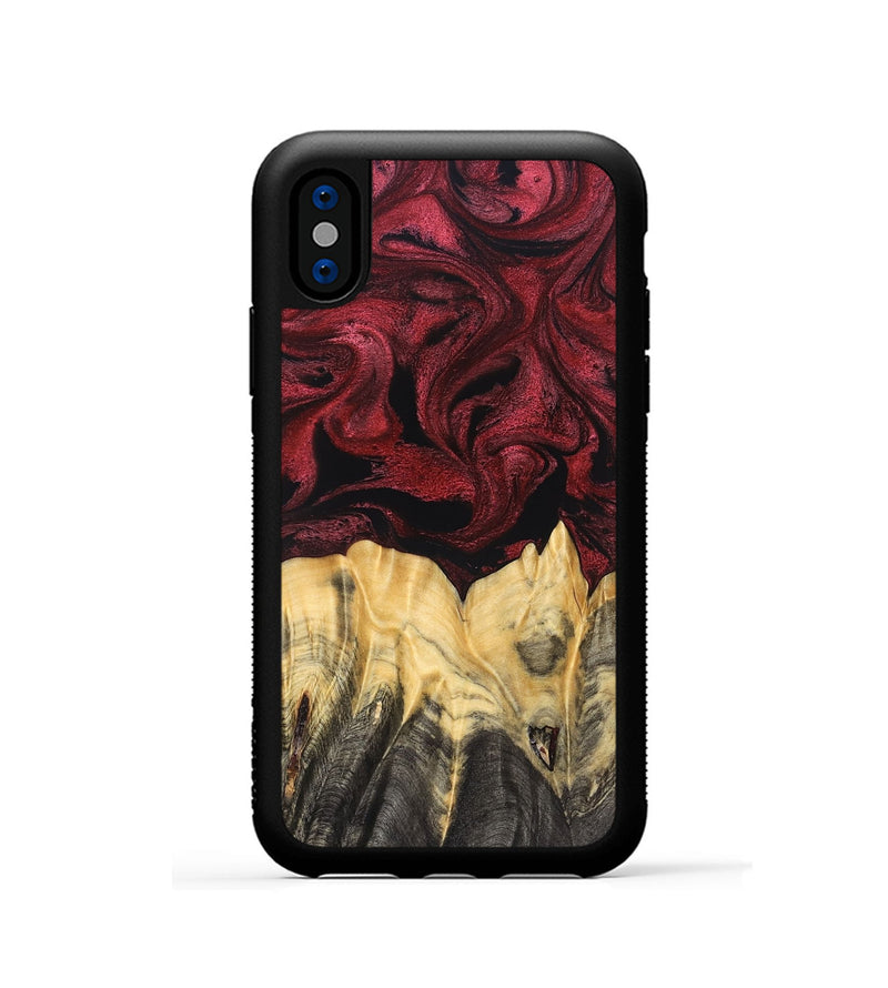 iPhone Xs Wood Phone Case - Sylas (Red, 831054)