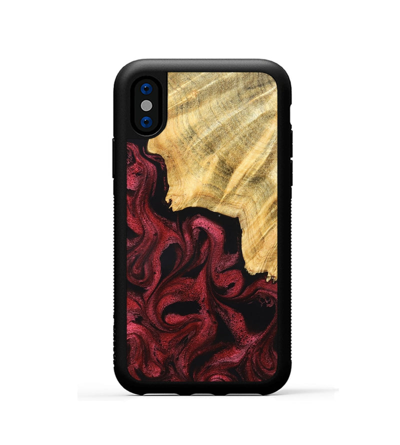 iPhone Xs Wood Phone Case - Dirk (Red, 831056)