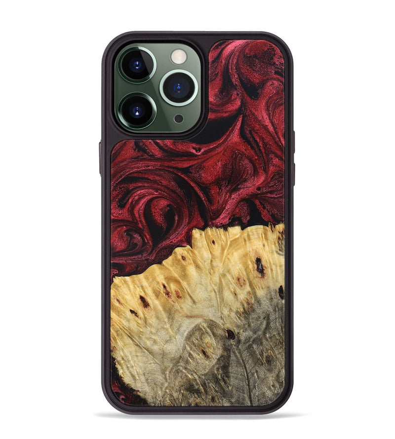iPhone 13 Pro Max Wood Phone Case - Boston (Red, 831059)