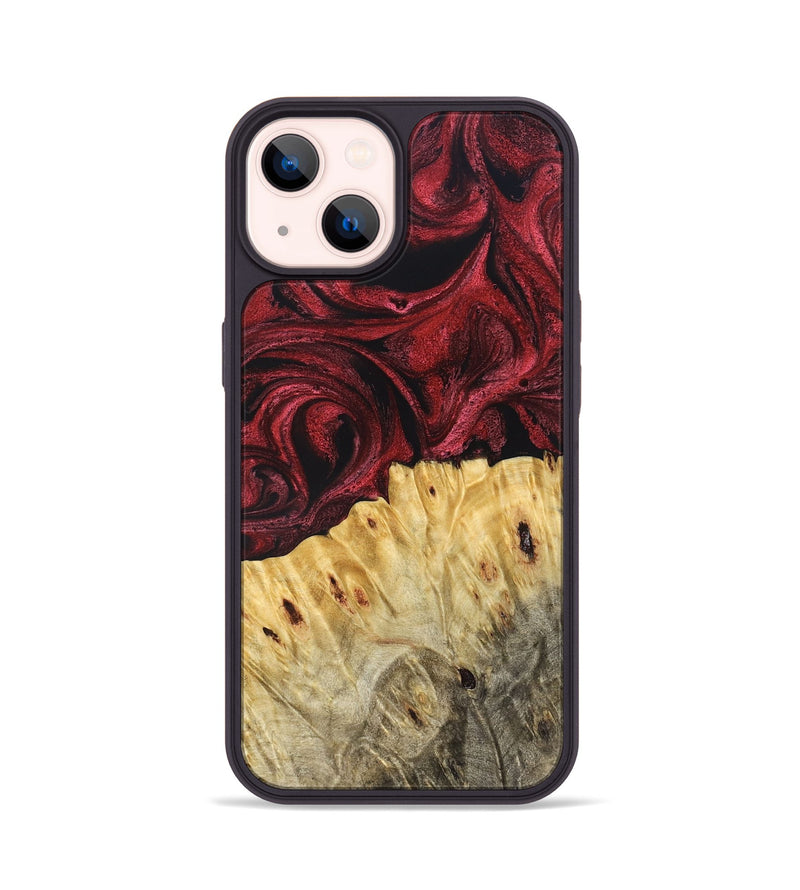 iPhone 14 Wood Phone Case - Boston (Red, 831059)