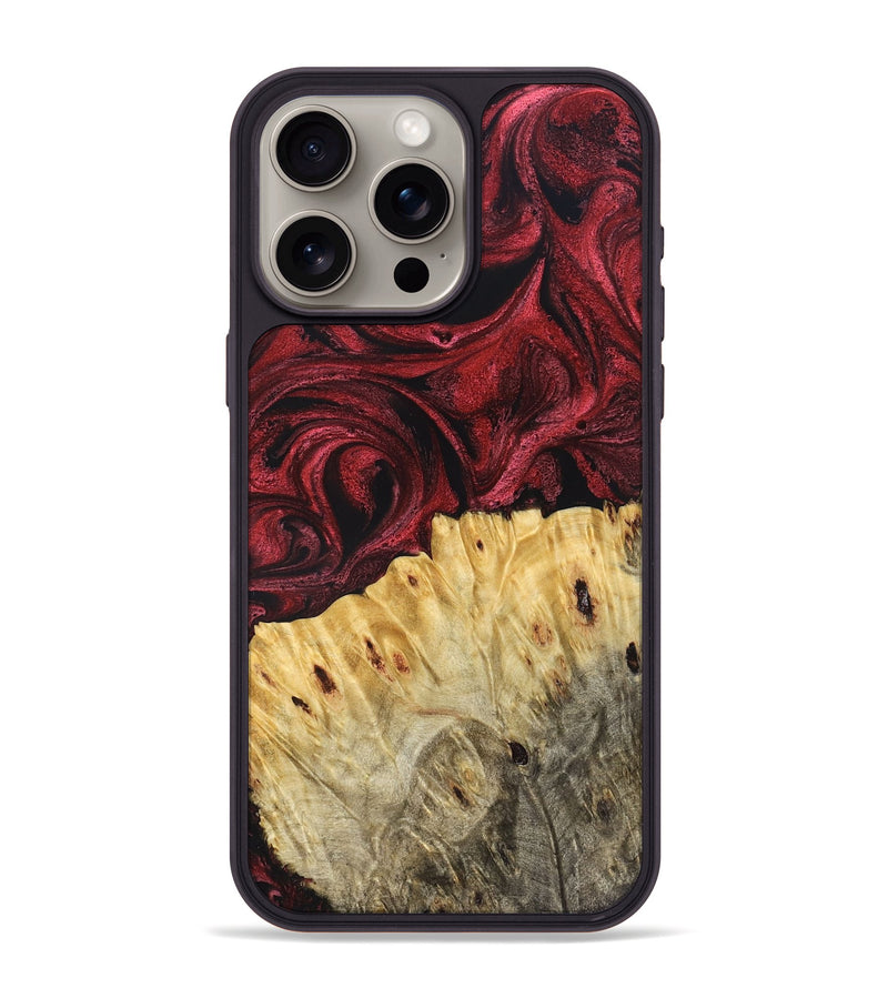 iPhone 15 Pro Max Wood Phone Case - Boston (Red, 831059)