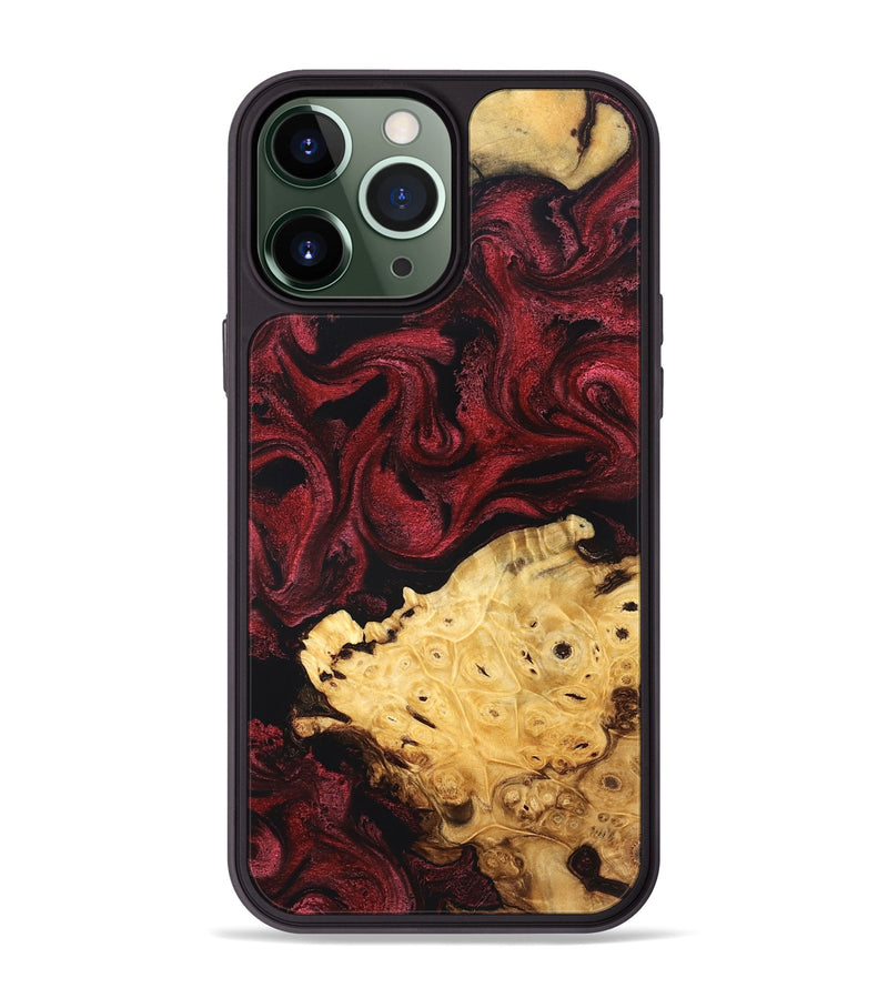 iPhone 13 Pro Max Wood Phone Case - Flor (Red, 831061)