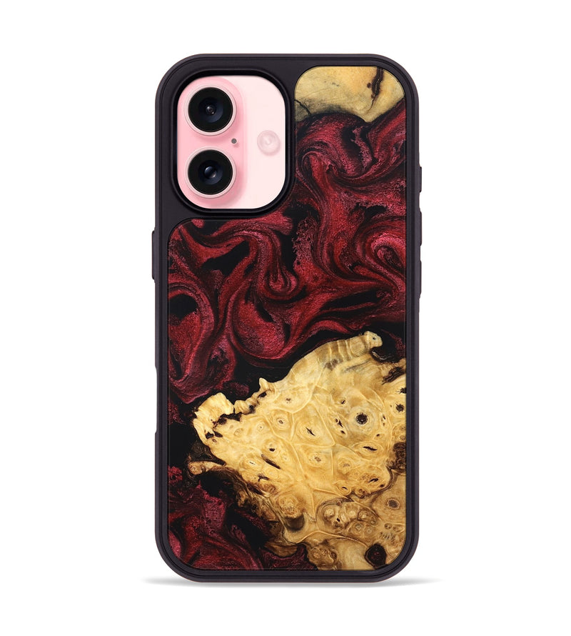 iPhone 16 Wood Phone Case - Flor (Red, 831061)