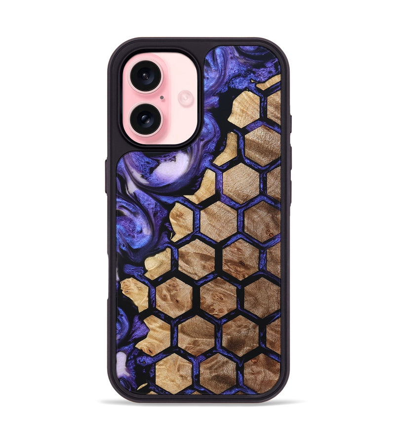 iPhone 16 Wood Phone Case - Izan (Pattern, 831111)