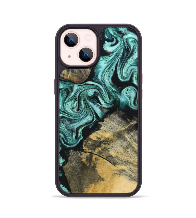 iPhone 14 Wood Phone Case - Stacy (Green, 831124)