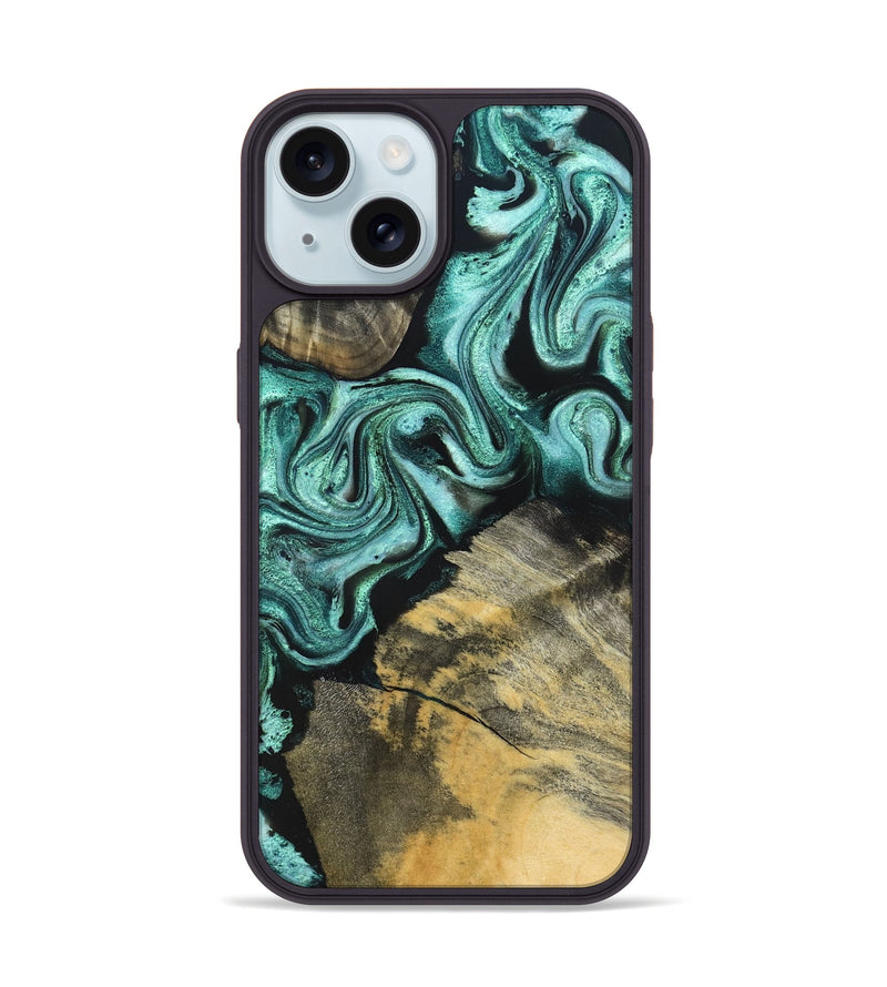iPhone 15 Wood Phone Case - Stacy (Green, 831124)