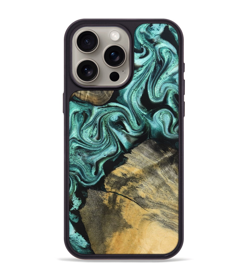 iPhone 15 Pro Max Wood Phone Case - Stacy (Green, 831124)