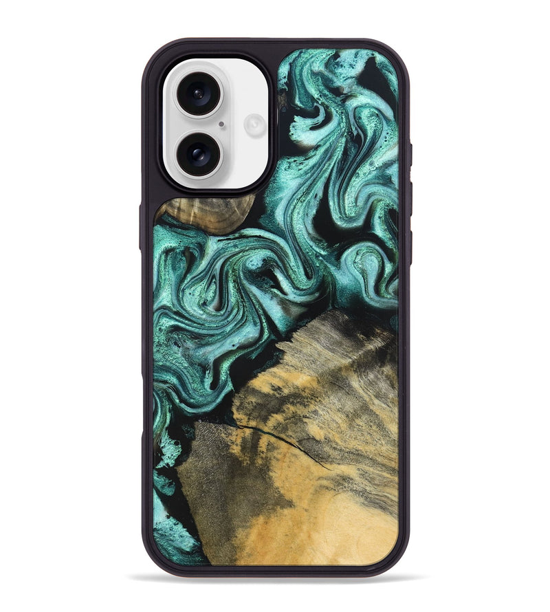 iPhone 16 Plus Wood Phone Case - Stacy (Green, 831124)