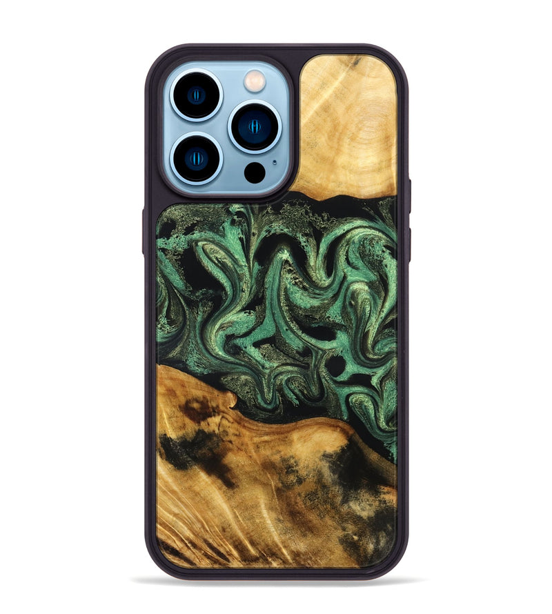 iPhone 14 Pro Max Wood Phone Case - Alvie (Green, 831125)