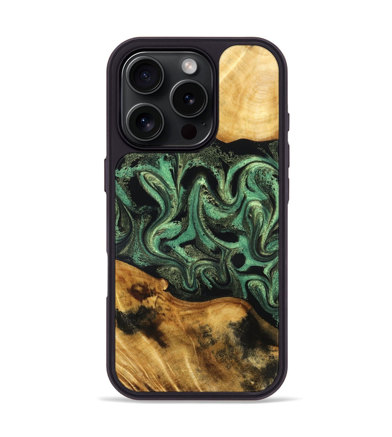 iPhone 16 Pro Wood Phone Case - Alvie (Green, 831125)