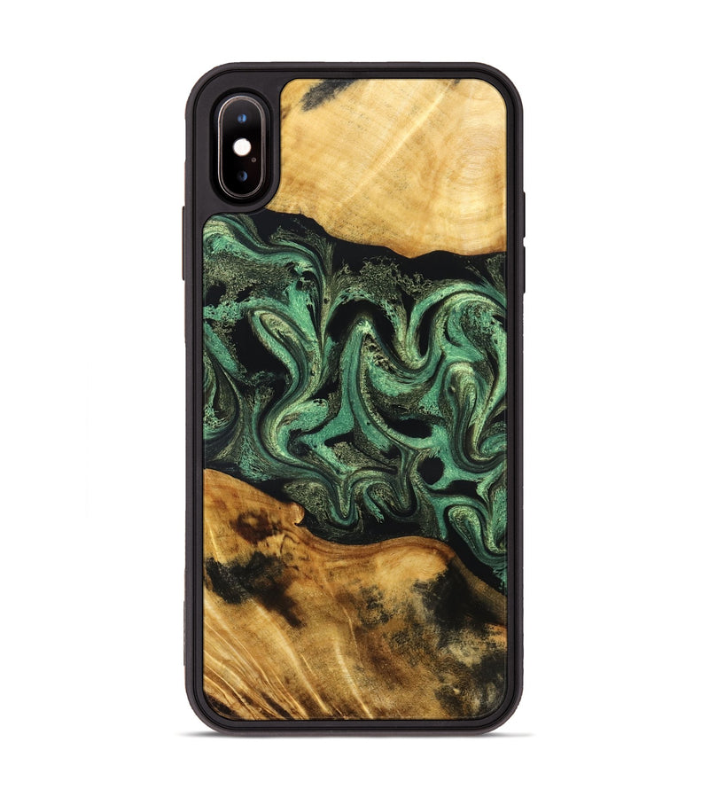 iPhone Xs Max Wood Phone Case - Alvie (Green, 831125)