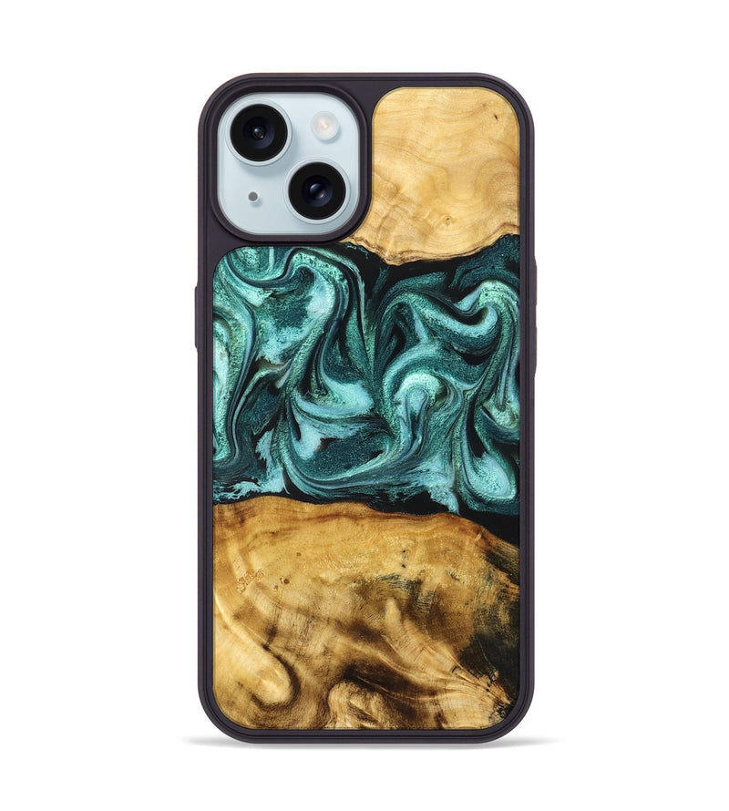 iPhone 15 Wood Phone Case - Elise (Green, 831126)