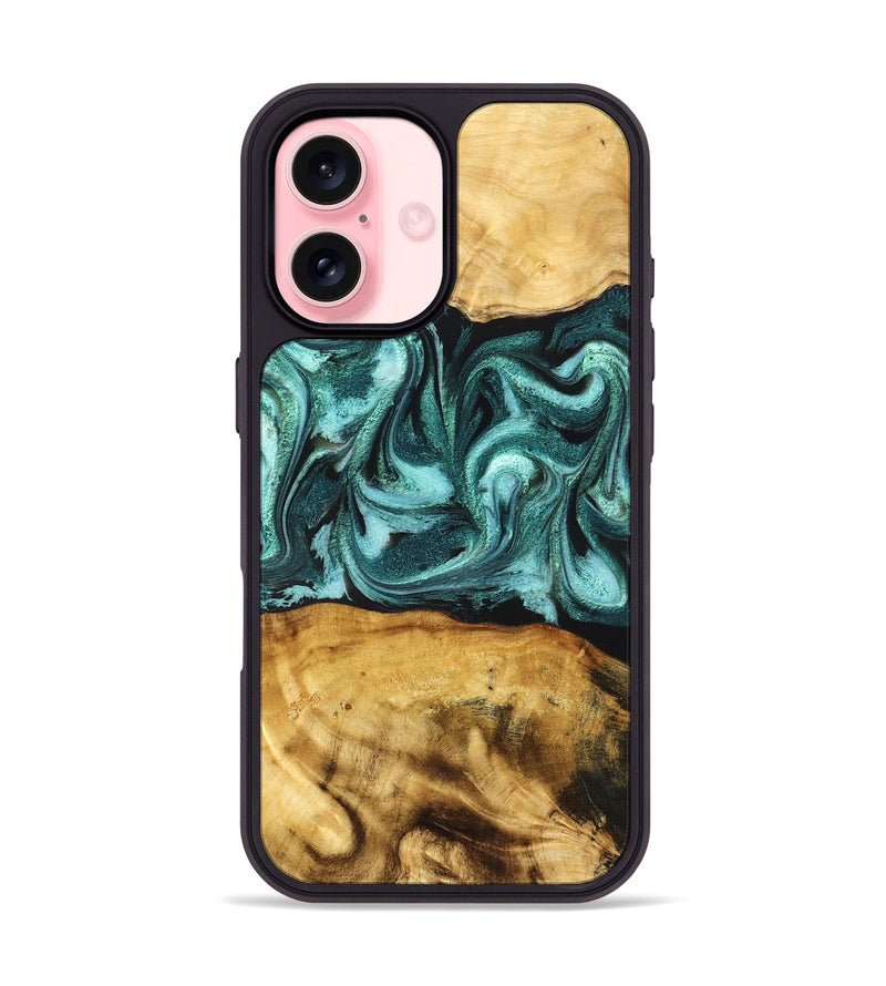 iPhone 16 Wood Phone Case - Elise (Green, 831126)