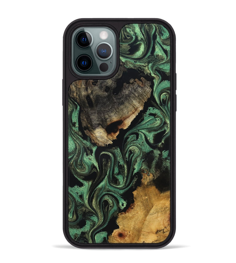 iPhone 12 Pro Max Wood Phone Case - Azalea (Green, 831127)