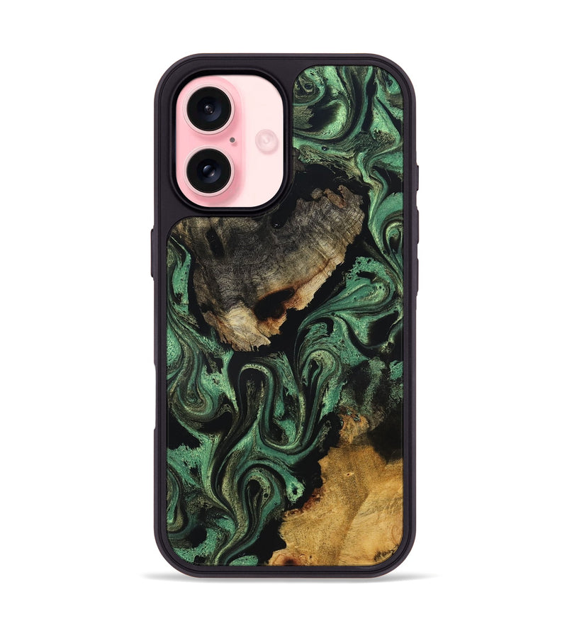 iPhone 16 Wood Phone Case - Azalea (Green, 831127)