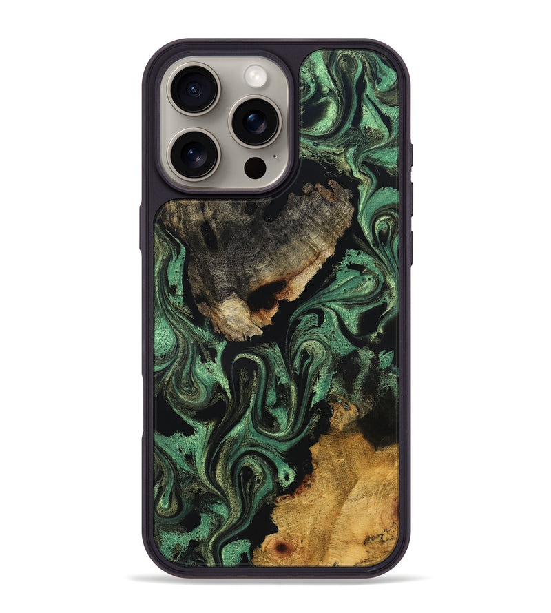 iPhone 16 Pro Max Wood Phone Case - Azalea (Green, 831127)
