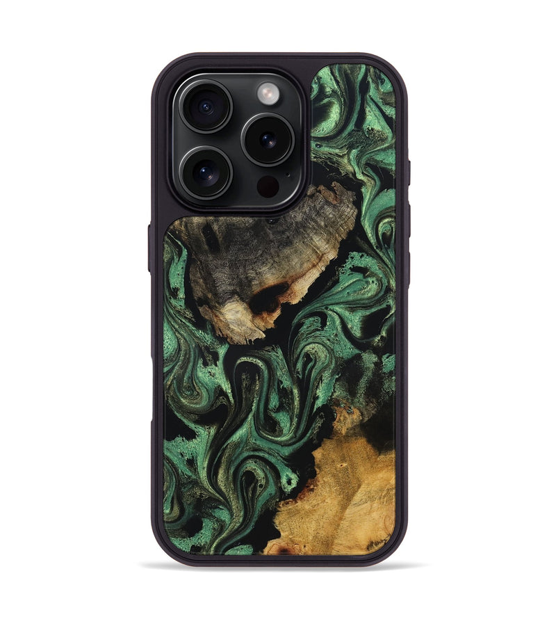 iPhone 16 Pro Wood Phone Case - Azalea (Green, 831127)
