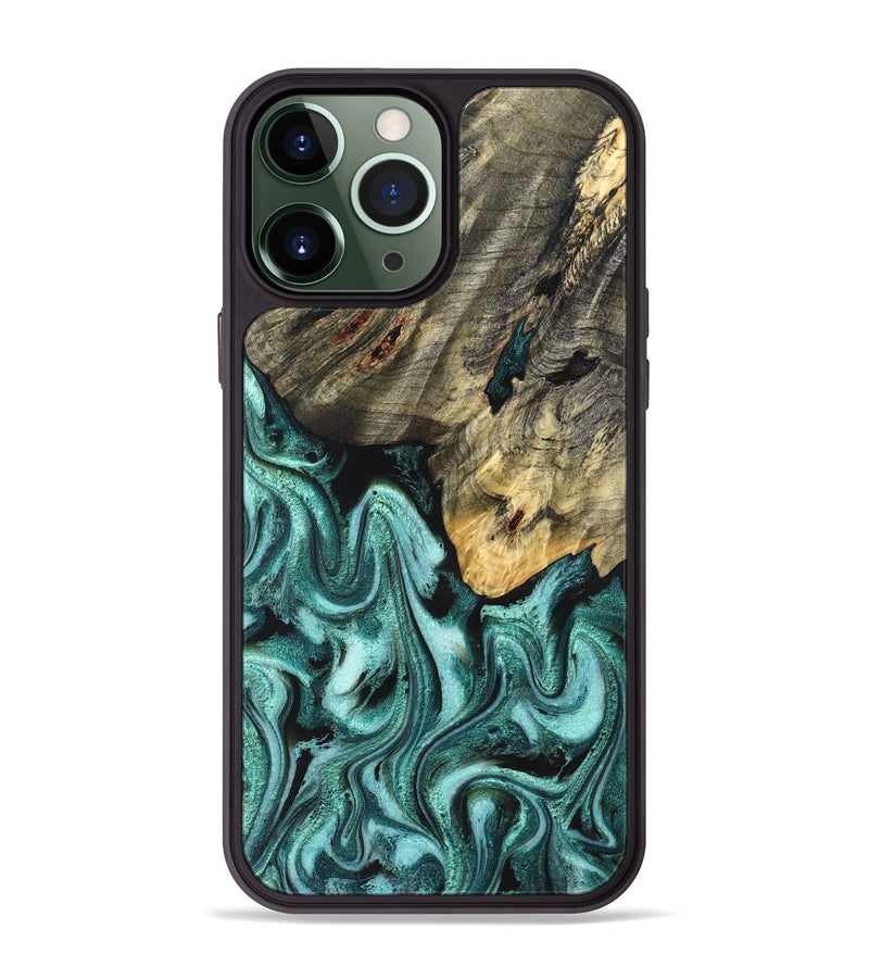 iPhone 13 Pro Max Wood Phone Case - Shaniya (Green, 831128)