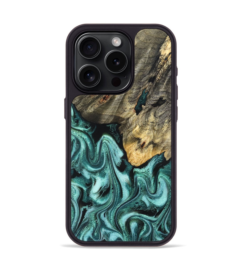 iPhone 15 Pro Wood Phone Case - Shaniya (Green, 831128)