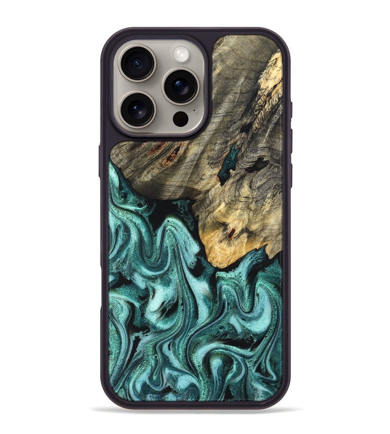 iPhone 16 Pro Max Wood Phone Case - Shaniya (Green, 831128)